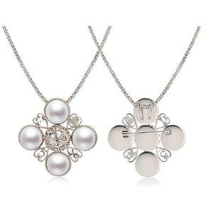 Long 4 Pearls Pendant Necklace